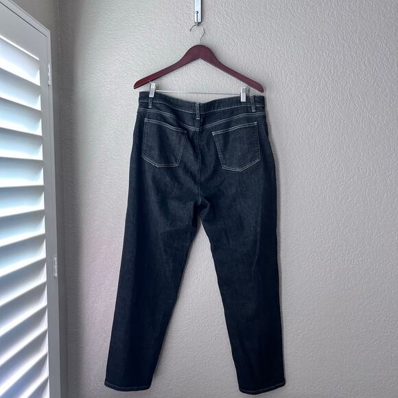 Eileen Fisher Dark Wash Denim Straight Leg Jeans Blue High Waist Organic Cotton - Picture 5 of 7